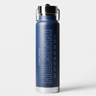 Bouteille D'eau Nom personnalisé Coordonnées d'Helsinki