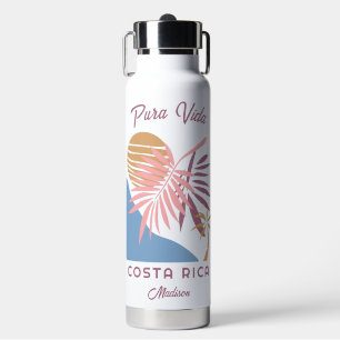 Bouteille D'eau Nom personnalisé Costa Rica Moto Pura Vida