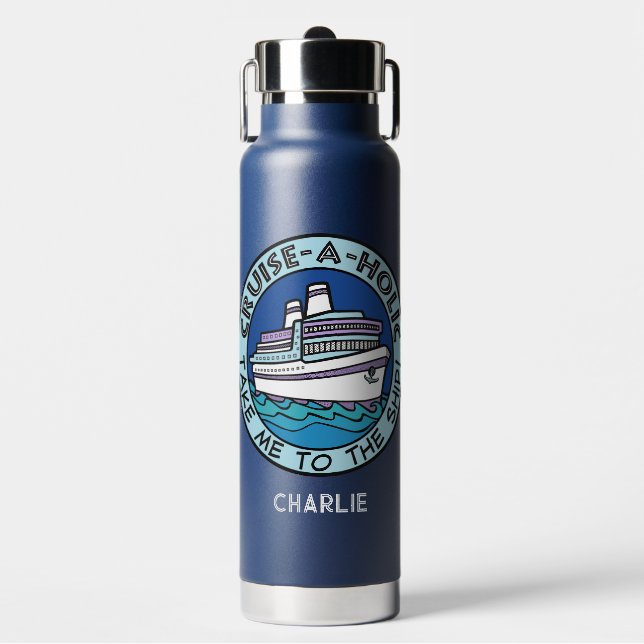 Bouteille D'eau Nom personnalisé Cruise-A-Holic (Salle de sport)