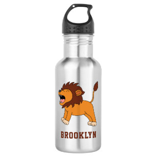 Bouteille D'eau Nom Personnalisé Cute Lion Retour À L'École