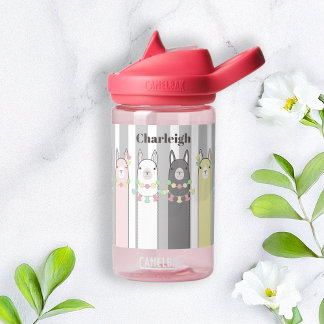 Bouteille D'eau Nom personnalisé Cute Retro Colorful Llamas Enfant