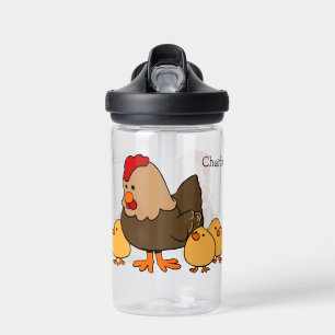 Bouteille D'eau Nom personnalisé de l'illustration de poulet