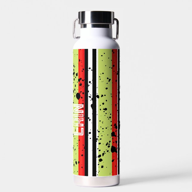 Bouteille D'eau Nom personnalisé du motif Caterpillar africain (Avant)