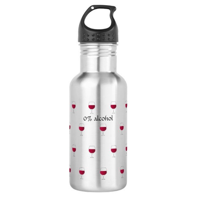 Bouteille D'eau Nom personnalisé du Motif de vin rouge (Devant)
