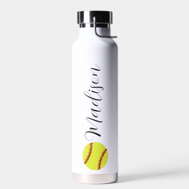 Bouteille D'eau Nom personnalisé du softball mignon (Gauche)