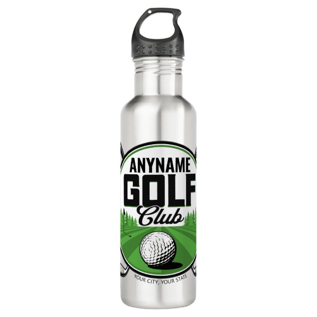 Bouteille D'eau NOM personnalisé Golfing Pro Golf Club Player (Devant)