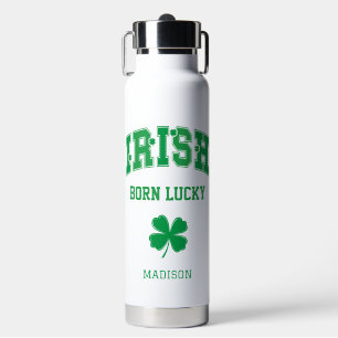 Bouteille D'eau Nom personnalisé Irish Born Lucky