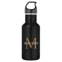 Nom personnalisé Monogramme noir