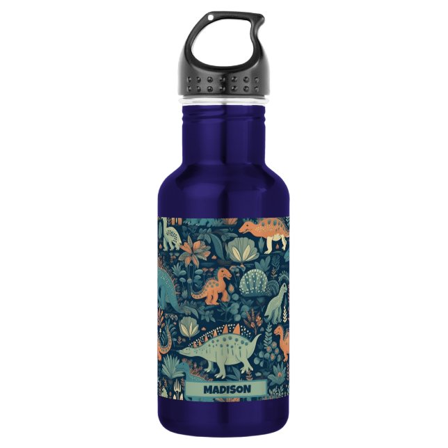 Bouteille D'eau Nom personnalisé Motif Dinosaur (Devant)