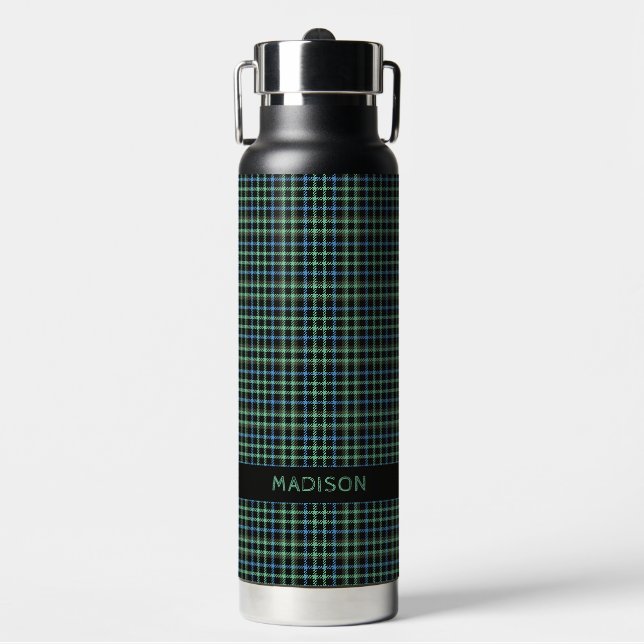 Bouteille D'eau Nom personnalisé Plaid / Tartan Motif (Salle de sport)
