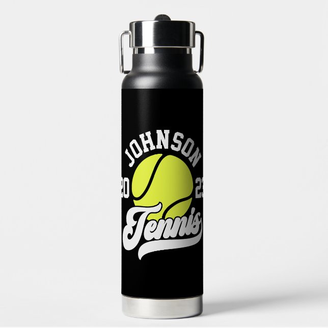 Bouteille D'eau NOM Personnalisé Tennis Lecteur Racket Ball Court (Salle de sport)