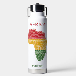 Bouteille D'eau Nom personnalisé & Texte Afrique