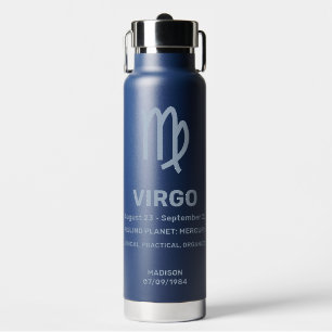 Bouteille D'eau Nom personnalisé / Texte Zodiac Signer Virgo