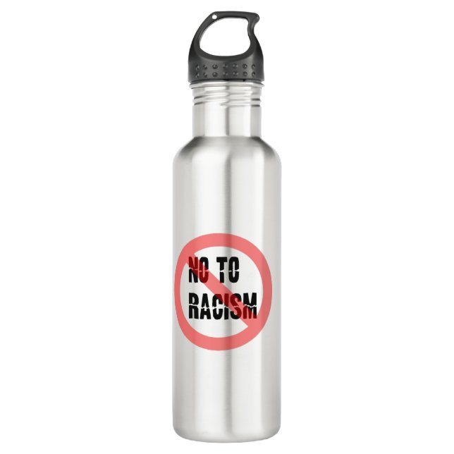 Bouteille D'eau Non Au Racisme | Slogan anti-racisme (Devant)