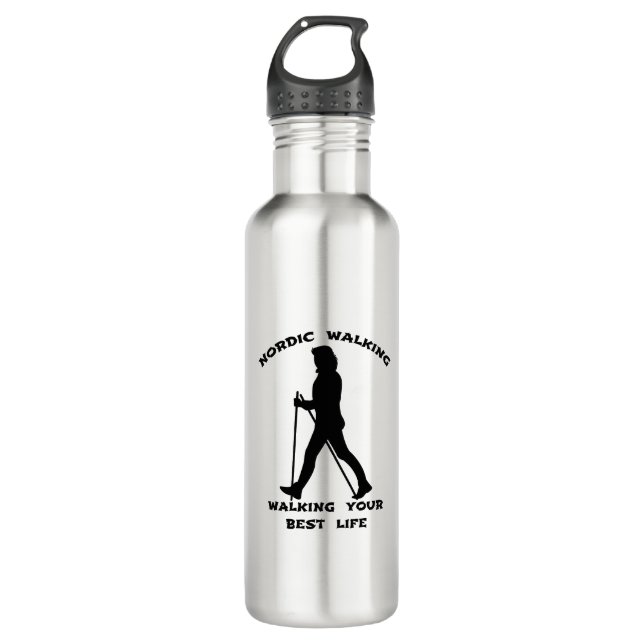 Bouteille D'eau Nordic Walking - Marcher votre meilleure vie (Devant)