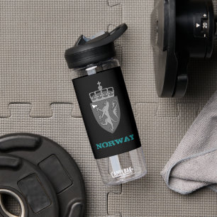 Bouteille D'eau Norvège Fitness & armoiries norvégiennes / drapeau