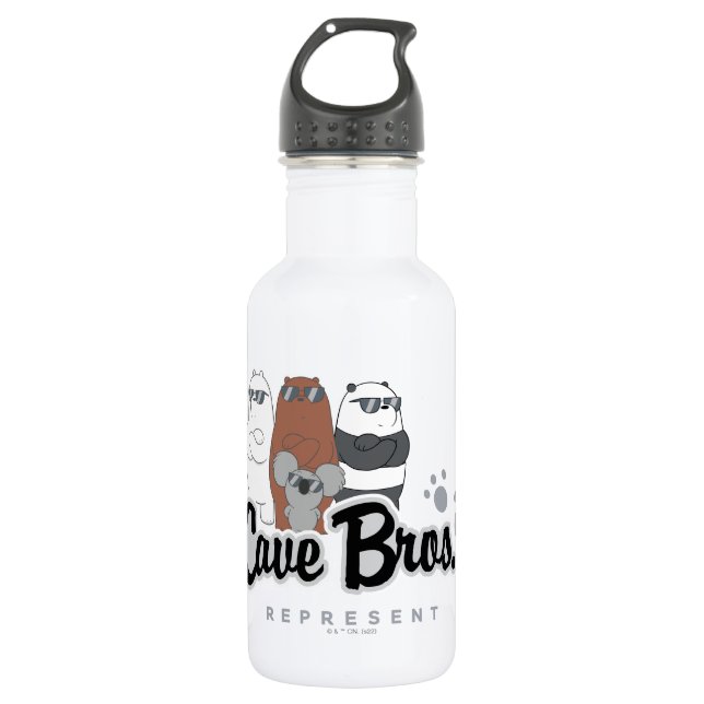 Bouteille D'eau Nous Ours Nus - Bros Grotte. Représenter (Devant)