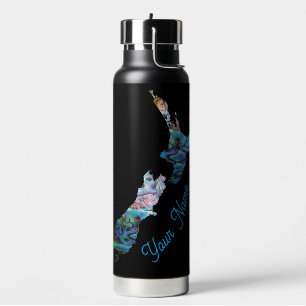 BOUTEILLE D'EAU NOUVELLE-ZÉLANDE CARTE PAUA