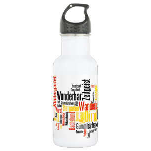 Bouteille D'eau Nuage allemand de mot - Deutsche Wortwolke