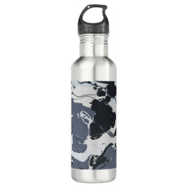 Bouteille D'eau Nuances de gris monochrome moderne abstrait
