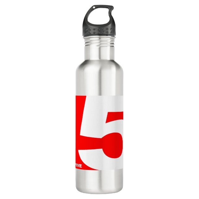 BOUTEILLE D'EAU NUMBER-5-RED 5 (Devant)