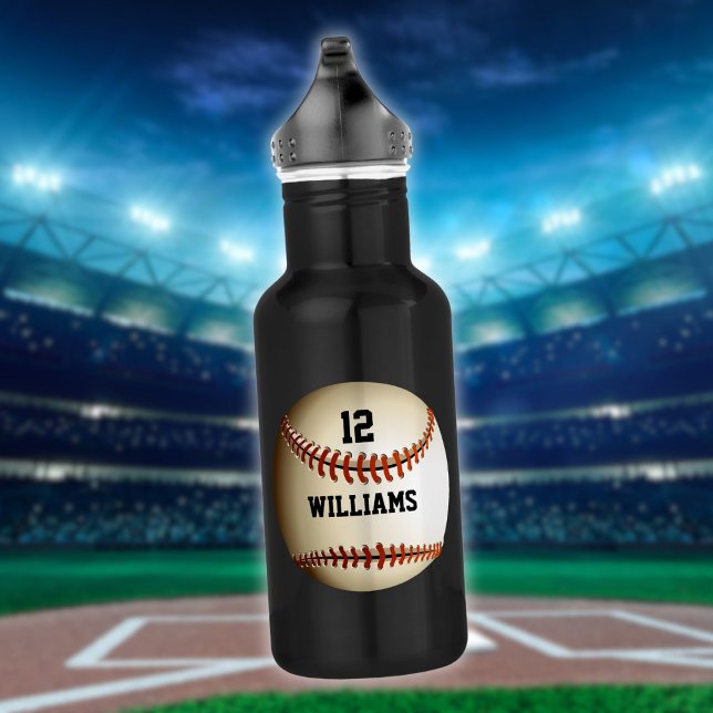 Bouteille D'eau Numéro de nom personnalisé Baseball (Personalized Name Number Baseball Stainless Steel Water Bottle)