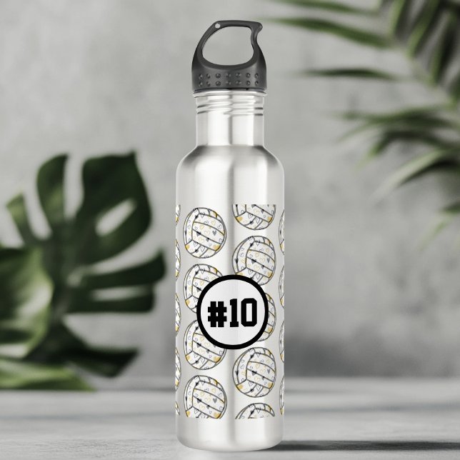 Bouteille D'eau Numéro du maillot de volley-ball (Créateur téléchargé)