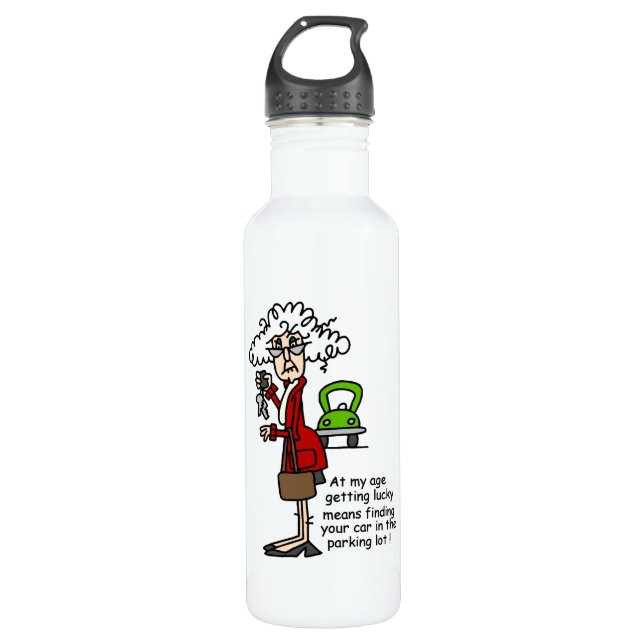 Bouteille D'eau Obtenir un Humour chanceux (Devant)