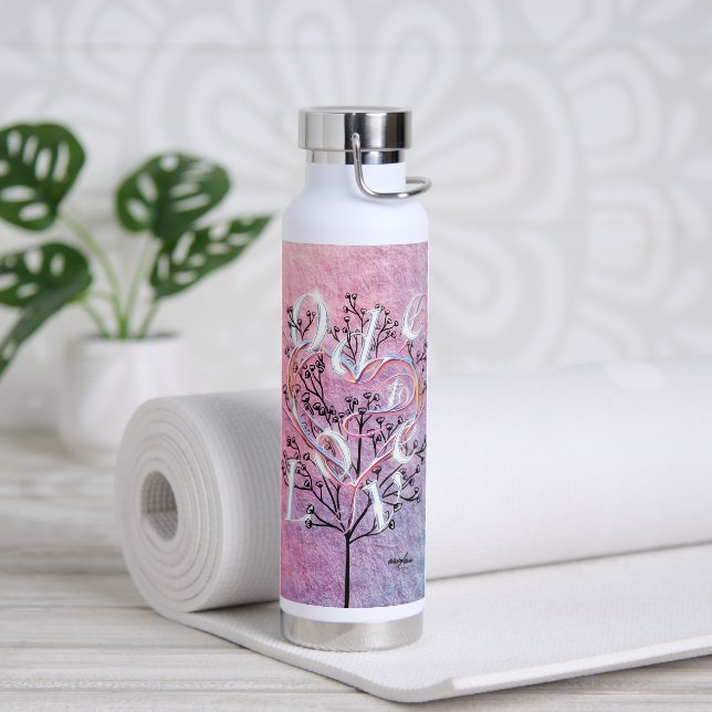 Bouteille D'eau Ode to Love Water Bottle par la poète Adiela Akoo (Yoga (pivoté))