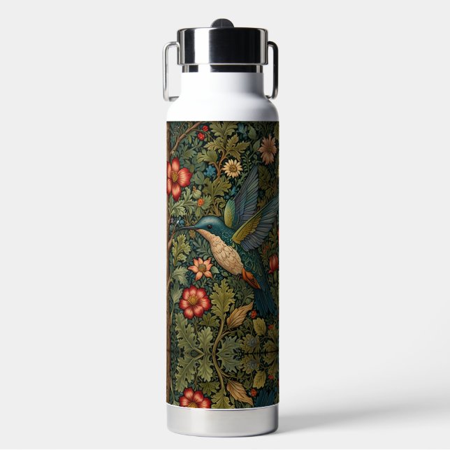 Bouteille D'eau OEuvre d'art d'Elegant Colibri à fleurs bohème (Salle de sport)