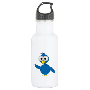 Bouteille D'eau Oiseau bleu Grand-Eyed de bande dessinée
