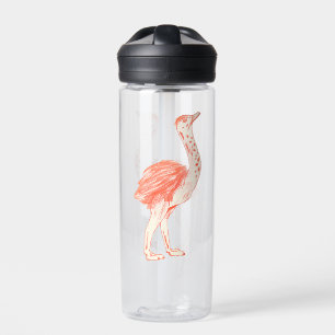 Bouteille D'eau Oiseau rose mignon Artiste Baby Ostrich
