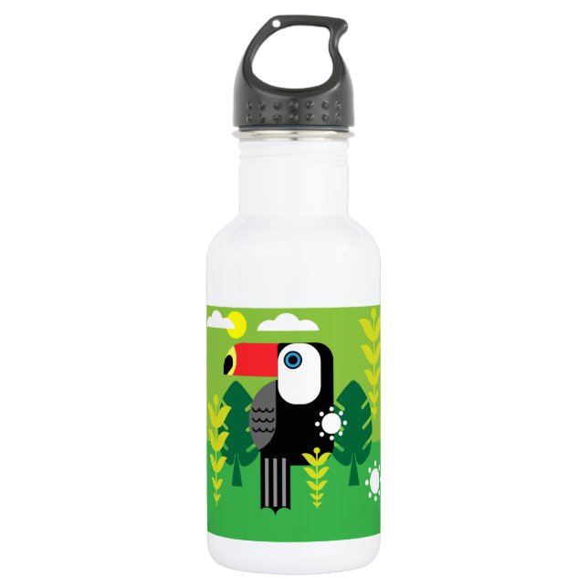 Bouteille D'eau Oiseau tropical du Toucan (Devant)