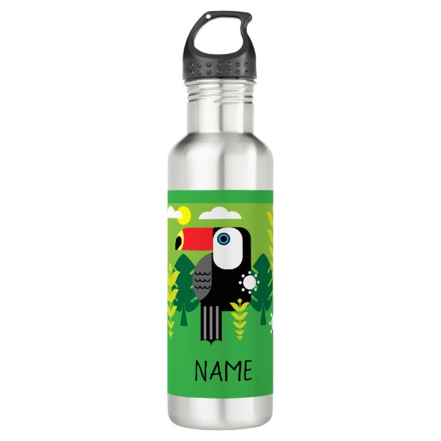Bouteille D'eau Oiseau tropical du Toucan (Devant)