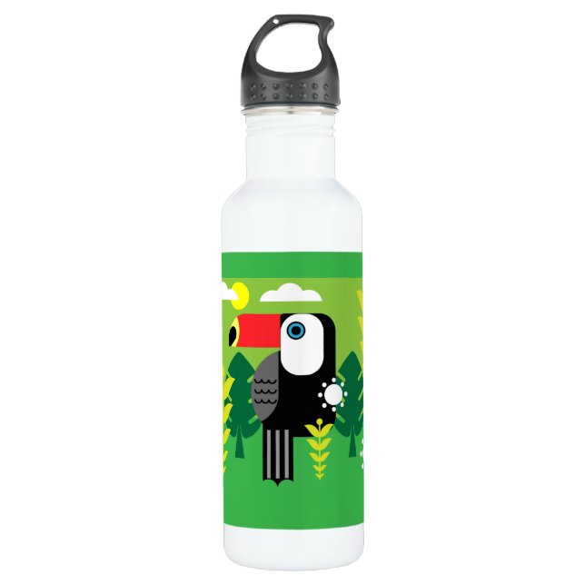 Bouteille D'eau Oiseau tropical du Toucan (Devant)