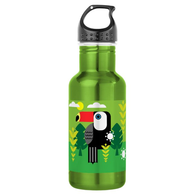 Bouteille D'eau Oiseau tropical du Toucan (Devant)