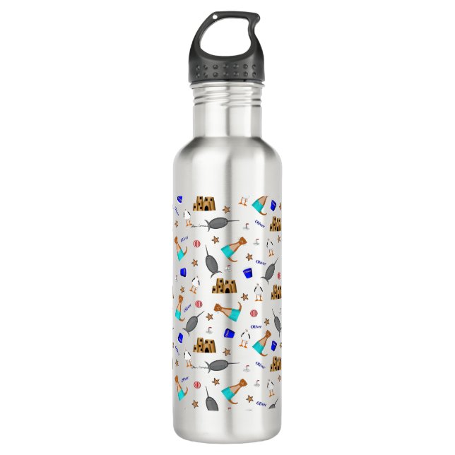 Bouteille D'eau Oliver Le Motif de vacances de la plage d'été Otte (Devant)