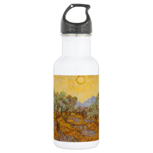 Bouteille D'eau Oliviers de Van Gogh Ciel Soleil Jaune