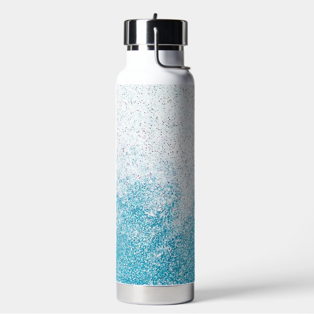 Bouteille D'eau Ombre Parties scintillant bleue et blanche (Gym)