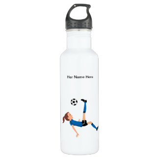 Bouteille d'eau orientée de footballeur fait sur