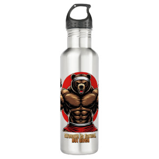 Bouteille D'eau Oso musculoso motivacional con frase de fuerza