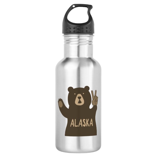 Bouteille D'eau Ours de paix de l'Alaska (Devant)