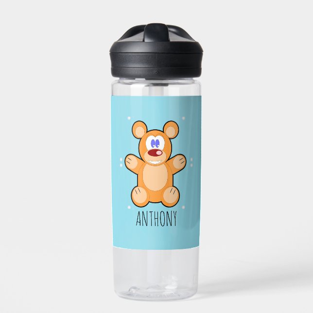 Bouteille D'eau Ours en peluche marron sur le bleu (Extérieur)