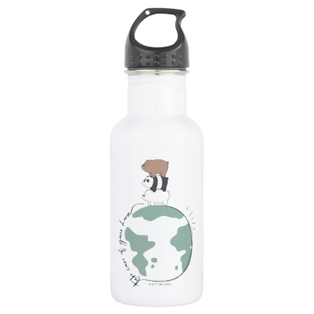 Bouteille D'eau Ours nus - Prenez soin de votre maison (Devant)