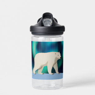 Bouteille D'eau Ours polaire mignon et aurores boréales