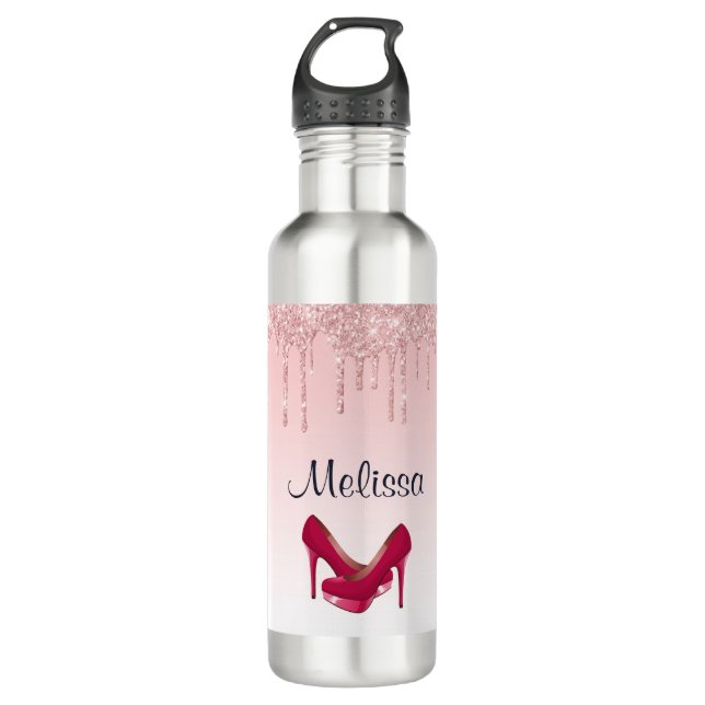 Bouteille D'eau Paillettes Pink Dripping (Devant)