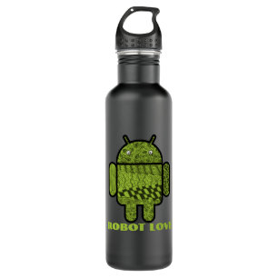 Bouteille D'eau Paisley Doodle Character pour le robot Android™