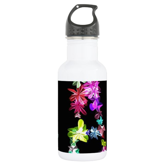 Bouteille D'eau "PAIX" dans l'art des fleurs Imprimer (Devant)
