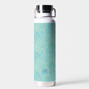 Bouteille D'eau Palme tropicale bleu clair motif feuille
