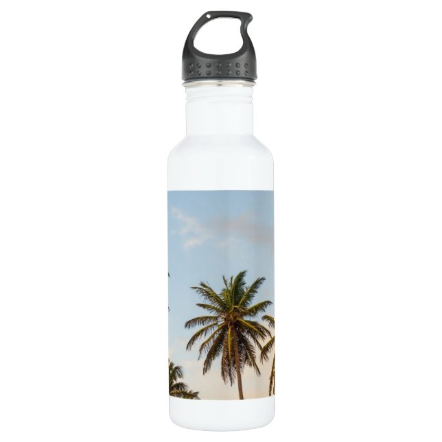 Bouteille D'eau Palmiers de vacances tropicaux (Devant)